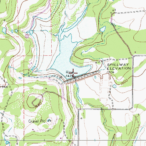 Topographic Map of Soil Conservation Service Site 4 Dam, TX