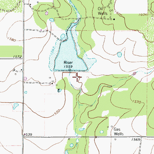 Topographic Map of Soil Conservation Service Site 5 Dam, TX