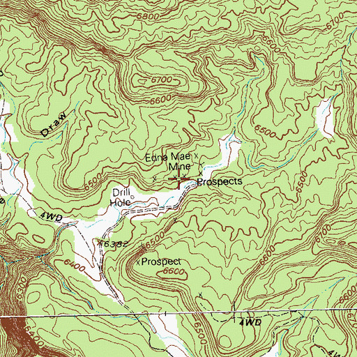Topographic Map of Edna Mae Mine, CO