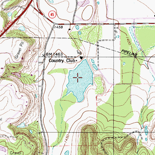 Topographic Map of Country Club Lake, TX