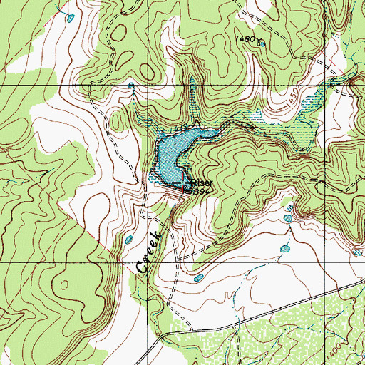 Topographic Map of Soil Conservation Service Site 5 Reservoir, TX