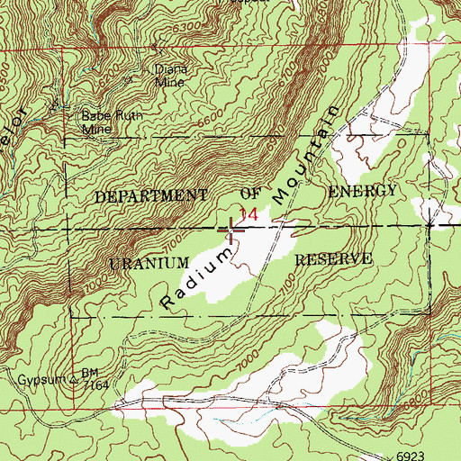 Topographic Map of Radium Mountain, CO