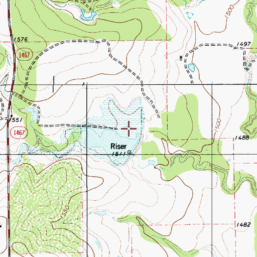 Topographic Map of Soil Conservation Service Site 8 Dam, TX