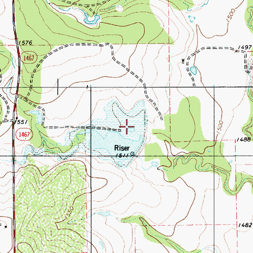 Topographic Map of Soil Conservation Service Site Eight Reservoir, TX