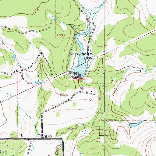 Topographic Map of Soil Conservation Service Site 10 Dam, TX
