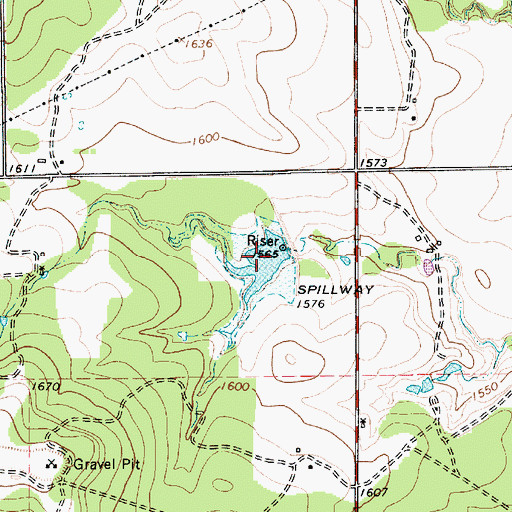Topographic Map of Soil Conservation Service Site 7 Reservoir, TX