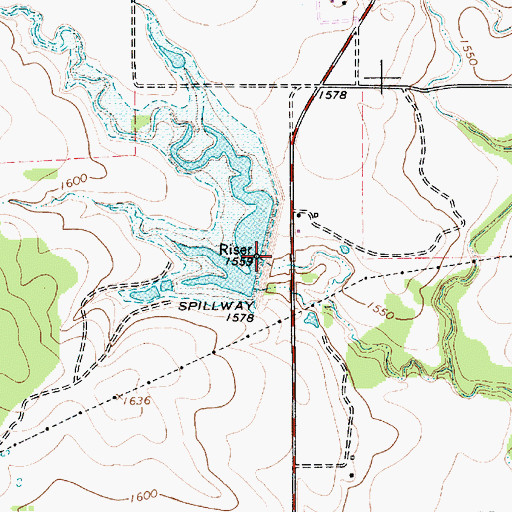 Topographic Map of Soil Conservation Service Site 6 Dam, TX