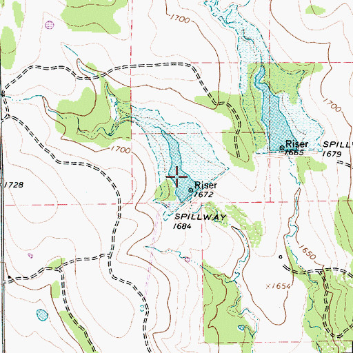 Topographic Map of Soil Conservation Service Site 4 Reservoir, TX