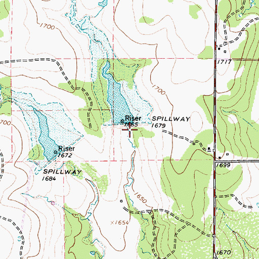 Topographic Map of Soil Conservation Service Site 3 Dam, TX