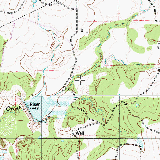 Topographic Map of Soil Conservation Service Site 20 Reservoir, TX