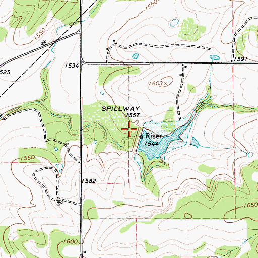 Topographic Map of Soil Conservation Service Site 15 Dam, TX