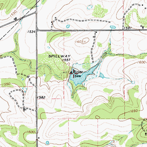 Topographic Map of Soil Conservation Service Site 15 Reservoir, TX