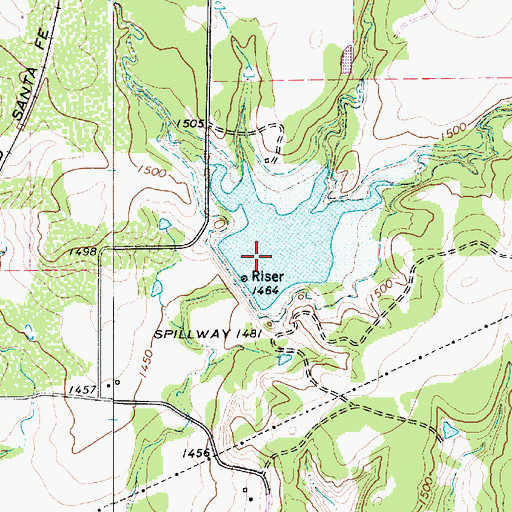 Topographic Map of Soil Conservation Service Site 19 Reservoir, TX