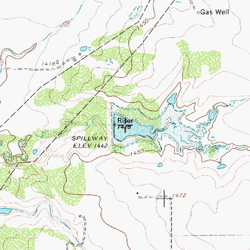 Topographic Map of Soil Conservation Service Site 17 Reservoir, TX