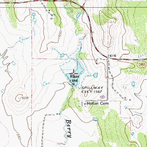 Topographic Map of Soil Conservation Service Site 11 Reservoir, TX