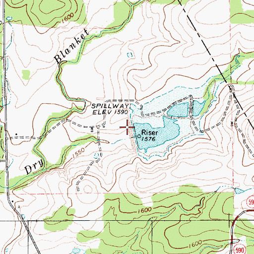 Topographic Map of Soil Conservation Service Site 14 Dam, TX