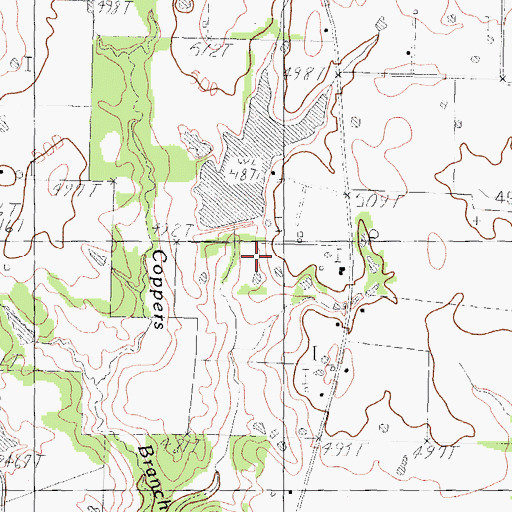 Topographic Map of Lowrie Lake Dam, TX