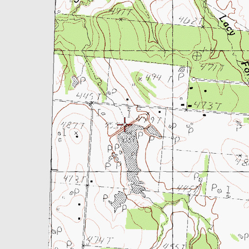 Topographic Map of Soil Conservation Service Site 135b Dam, TX