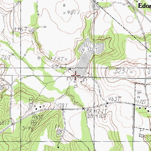 Topographic Map of Hand Lake Dam, TX
