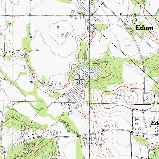 Topographic Map of Hand Lake, TX