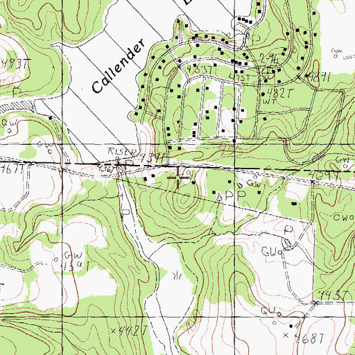 Topographic Map of Callender Lake Dam, TX