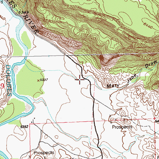 Topographic Map of Mary Jane Draw, CO