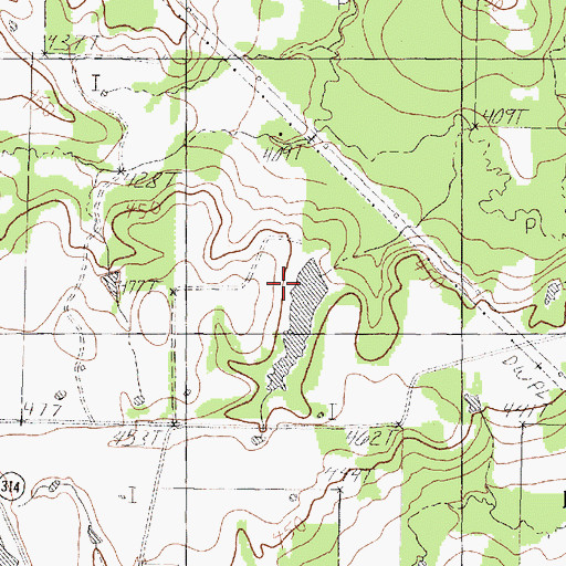 Topographic Map of Young Lake Dam, TX