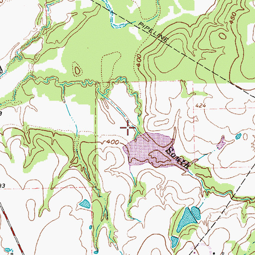 Topographic Map of Soil Conservation Service Site 135c Dam, TX