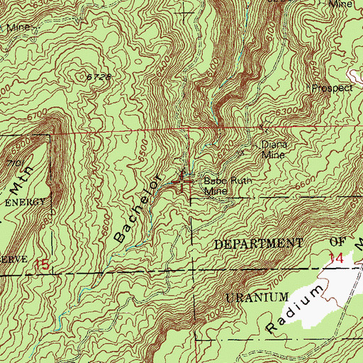 Topographic Map of Babe Ruth Mine, CO