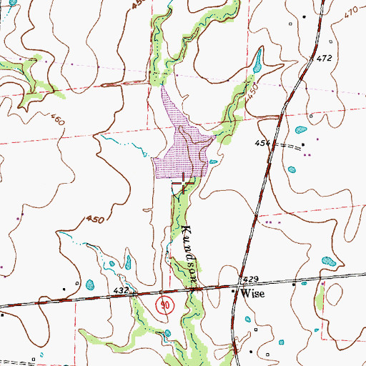 Topographic Map of Soil Conservation Service Site 129 Reservoir, TX