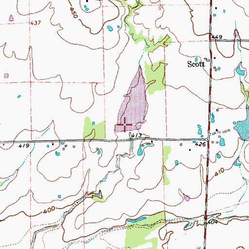 Topographic Map of Soil Conservation Service Site 109 Reservoir, TX