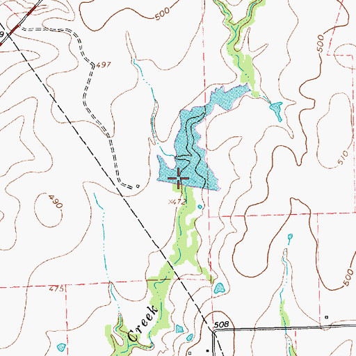 Topographic Map of Soil Conservation Service Site 102 Dam, TX