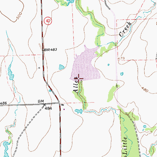 Topographic Map of Soil Conservation Service Site 103 Dam, TX