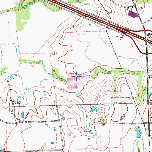 Topographic Map of Soil Conservation Service Site 105a Reservoir, TX