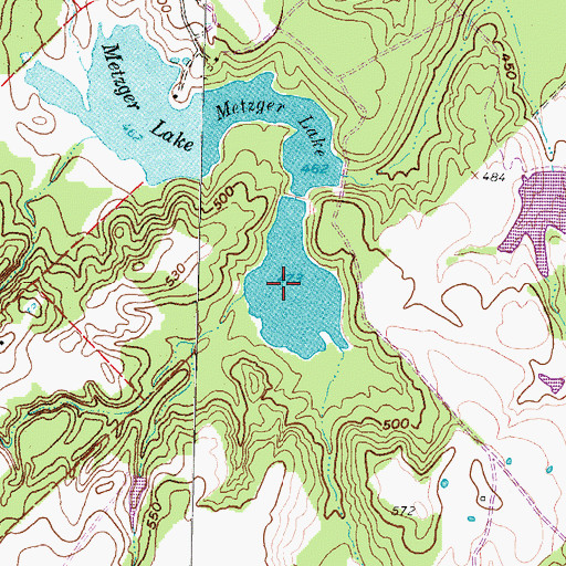 Topographic Map of Metzger Lake Number 2, TX