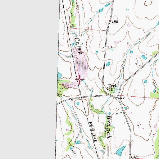 Topographic Map of Soil Conservation Service Site 127 Dam, TX