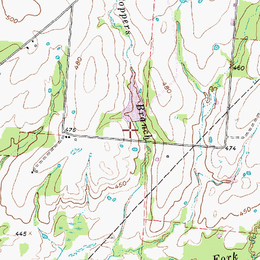 Topographic Map of Soil Conservation Service Site 126 Reservoir, TX