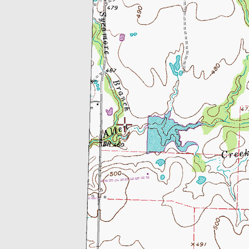 Topographic Map of Soil Conservation Service Site 104 Reservoir, TX