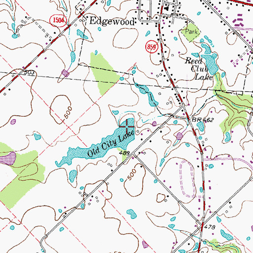 Topographic Map of Old City Lake Dam, TX