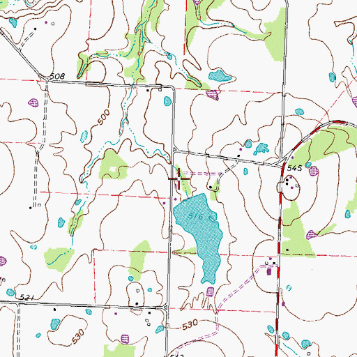 Topographic Map of Callaway Lake Dam, TX