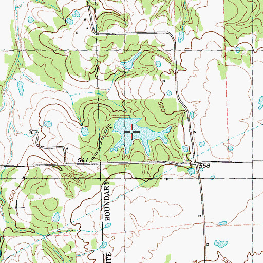 Topographic Map of Goettsche Lake Dam, TX