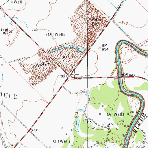 Topographic Map of Gifford-Hill Lake, TX