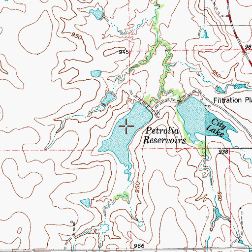 Topographic Map of Petrolia Lake Number 2 Dam, TX