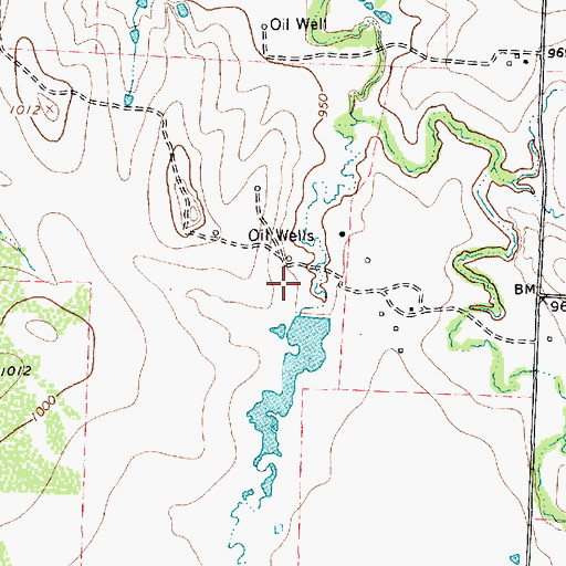 Topographic Map of Fields Lake Dam, TX