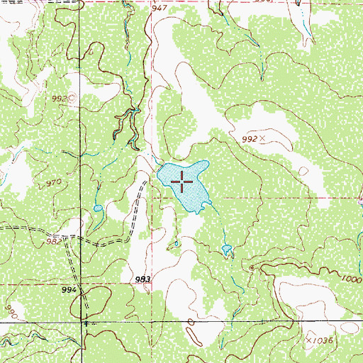 Topographic Map of Berend Lake, TX