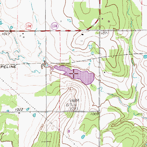 Topographic Map of Soil Conservation Service Site 5a Reservoir, TX