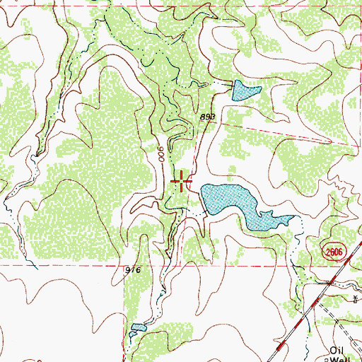 Topographic Map of Halsell Lake Dam, TX