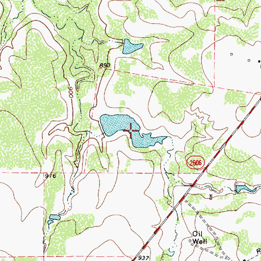 Topographic Map of Whitley Lake, TX