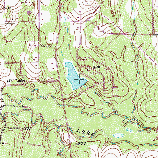 Topographic Map of B and P Lake Number 1 Dam, TX