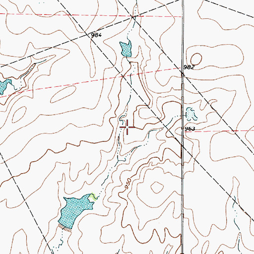 Topographic Map of Triangle T Lake Number 1 Dam, TX